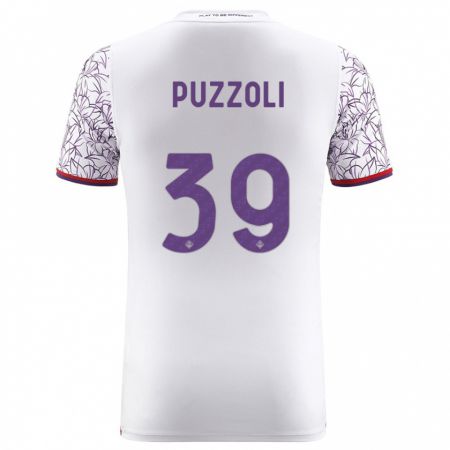 Kandiny Férfi Giorgio Puzzoli #39 Fehér Idegenbeli Jersey 2023/24 Mez Póló Ing