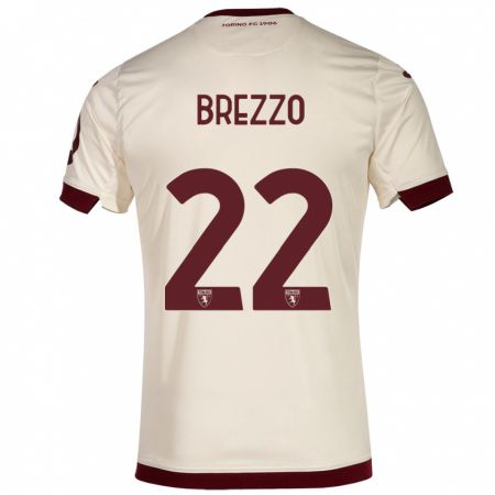Kandiny Férfi Matteo Brezzo #22 Pezsgő Idegenbeli Jersey 2023/24 Mez Póló Ing
