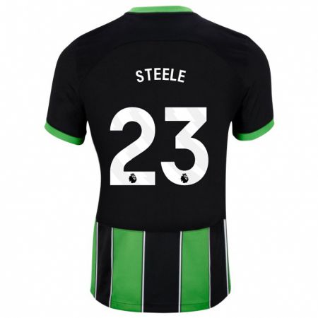 Kandiny Férfi Jason Steele #23 Fekete Zöld Idegenbeli Jersey 2023/24 Mez Póló Ing