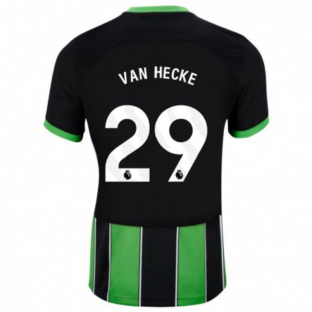 Kandiny Férfi Jan Paul Van Hecke #29 Fekete Zöld Idegenbeli Jersey 2023/24 Mez Póló Ing