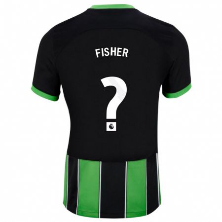 Kandiny Férfi Hugo Fisher #0 Fekete Zöld Idegenbeli Jersey 2023/24 Mez Póló Ing