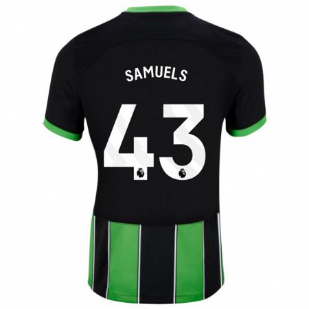 Kandiny Férfi Imari Samuels #43 Fekete Zöld Idegenbeli Jersey 2023/24 Mez Póló Ing
