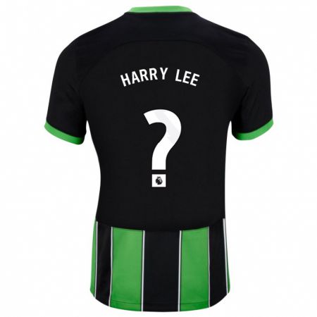 Kandiny Férfi Harry Lee #0 Fekete Zöld Idegenbeli Jersey 2023/24 Mez Póló Ing