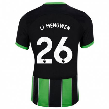 Kandiny Férfi Li Mengwen #26 Fekete Zöld Idegenbeli Jersey 2023/24 Mez Póló Ing
