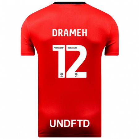 Kandiny Férfi Cody Drameh #12 Piros Idegenbeli Jersey 2023/24 Mez Póló Ing