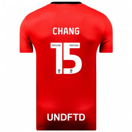 Kandiny Férfi Alfie Chang #15 Piros Idegenbeli Jersey 2023/24 Mez Póló Ing
