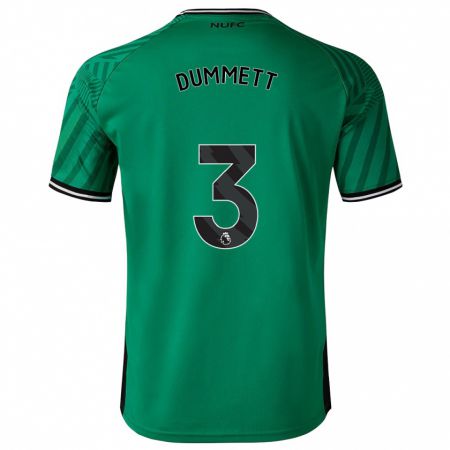 Kandiny Férfi Paul Dummett #3 Zöld Idegenbeli Jersey 2023/24 Mez Póló Ing