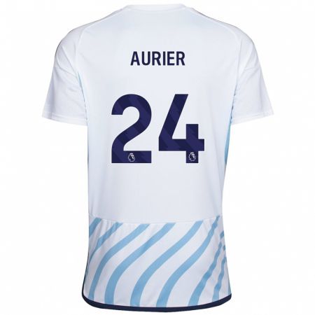 Kandiny Férfi Serge Aurier #24 Fehér Kék Idegenbeli Jersey 2023/24 Mez Póló Ing
