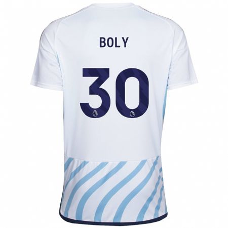 Kandiny Férfi Willy Boly #30 Fehér Kék Idegenbeli Jersey 2023/24 Mez Póló Ing