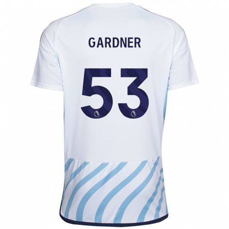 Kandiny Férfi Joe Gardner #53 Fehér Kék Idegenbeli Jersey 2023/24 Mez Póló Ing