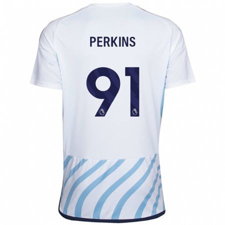 Kandiny Férfi Jack Perkins #91 Fehér Kék Idegenbeli Jersey 2023/24 Mez Póló Ing