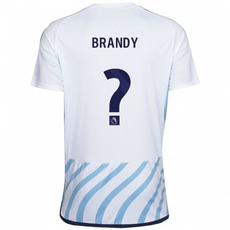Kandiny Férfi Taeneal Brandy #0 Fehér Kék Idegenbeli Jersey 2023/24 Mez Póló Ing