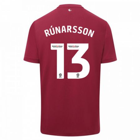 Kandiny Férfi Rúnar Alex Rúnarsson #13 Piros Idegenbeli Jersey 2023/24 Mez Póló Ing