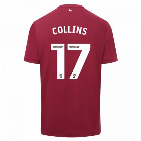 Kandiny Férfi Jamilu Collins #17 Piros Idegenbeli Jersey 2023/24 Mez Póló Ing