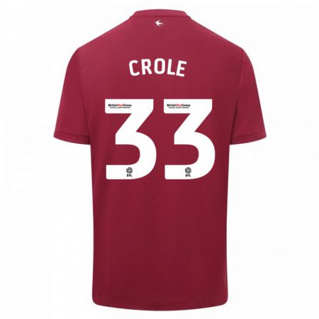 Kandiny Férfi James Crole #33 Piros Idegenbeli Jersey 2023/24 Mez Póló Ing