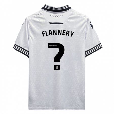Kandiny Férfi Cian Flannery #0 Fehér Idegenbeli Jersey 2023/24 Mez Póló Ing
