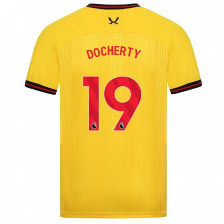 Kandiny Férfi Charley Docherty #19 Sárga Idegenbeli Jersey 2023/24 Mez Póló Ing