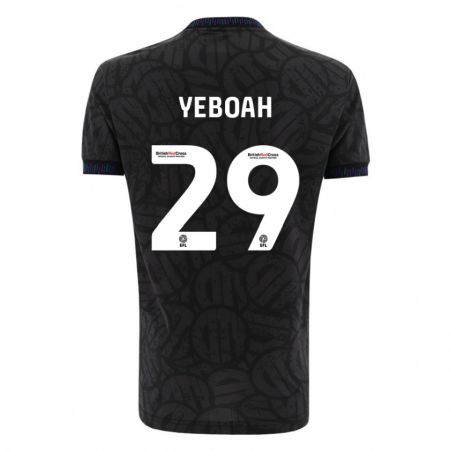 Kandiny Férfi Ephraim Yeboah #29 Fekete Idegenbeli Jersey 2023/24 Mez Póló Ing