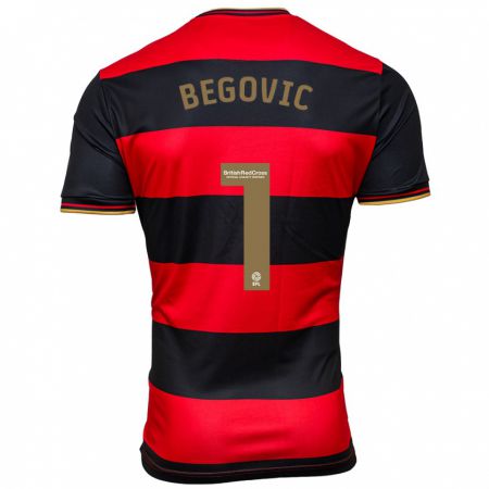 Kandiny Férfi Asmir Begovic #1 Fekete Piros Idegenbeli Jersey 2023/24 Mez Póló Ing