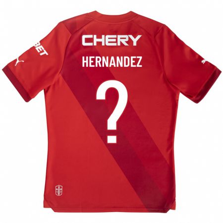 Kandiny Férfi Luis Felipe Hernández #0 Piros Idegenbeli Jersey 2023/24 Mez Póló Ing