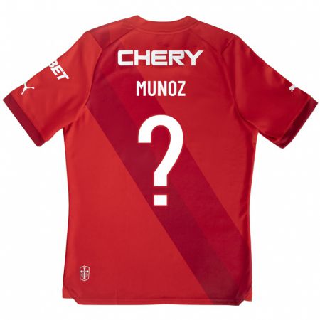 Kandiny Férfi Luis Muñoz #0 Piros Idegenbeli Jersey 2023/24 Mez Póló Ing