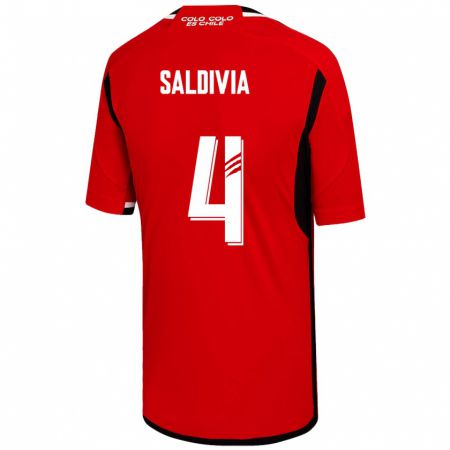 Kandiny Férfi Alan Saldivia #4 Piros Idegenbeli Jersey 2023/24 Mez Póló Ing