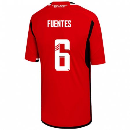 Kandiny Férfi César Fuentes #6 Piros Idegenbeli Jersey 2023/24 Mez Póló Ing