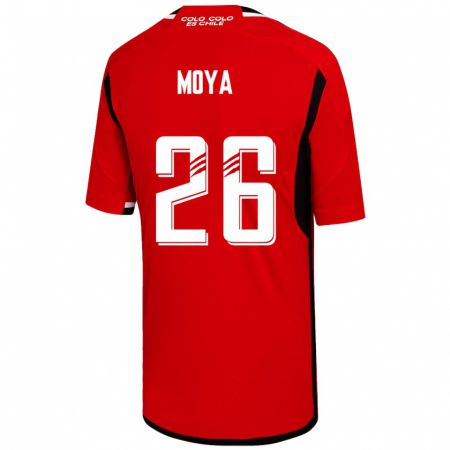 Kandiny Férfi Matías Moya #26 Piros Idegenbeli Jersey 2023/24 Mez Póló Ing
