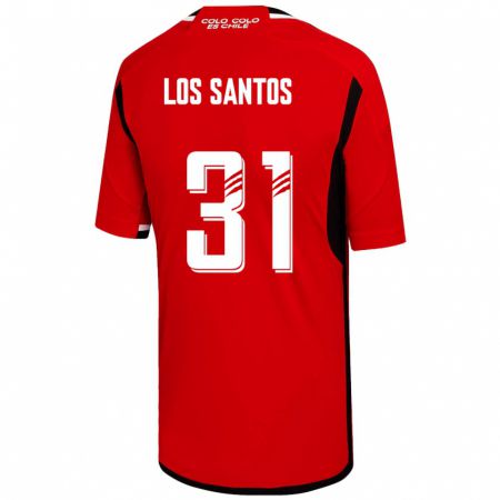 Kandiny Férfi Matías De Los Santos #31 Piros Idegenbeli Jersey 2023/24 Mez Póló Ing