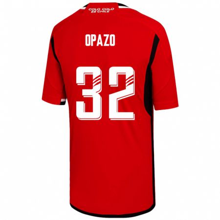 Kandiny Férfi Óscar Opazo #32 Piros Idegenbeli Jersey 2023/24 Mez Póló Ing