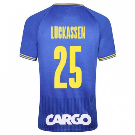 Kandiny Férfi Derrick Luckassen #25 Kék Idegenbeli Jersey 2023/24 Mez Póló Ing