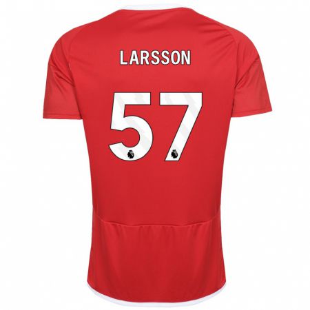 Kandiny Női Julian Larsson #57 Piros Hazai Jersey 2023/24 Mez Póló Ing