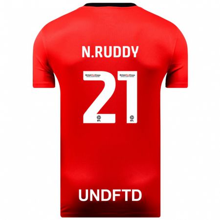 Kandiny Női John Ruddy #21 Piros Idegenbeli Jersey 2023/24 Mez Póló Ing