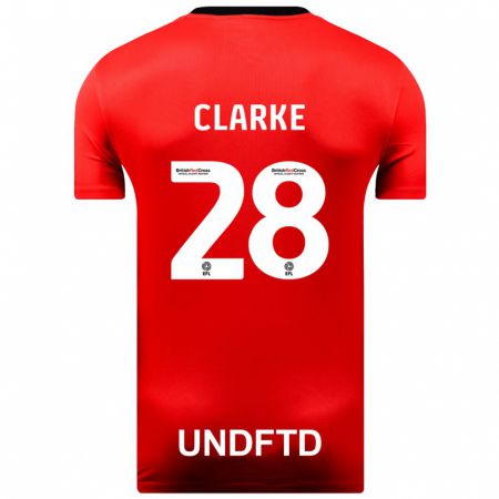 Kandiny Női Charlotte Clarke #28 Piros Idegenbeli Jersey 2023/24 Mez Póló Ing