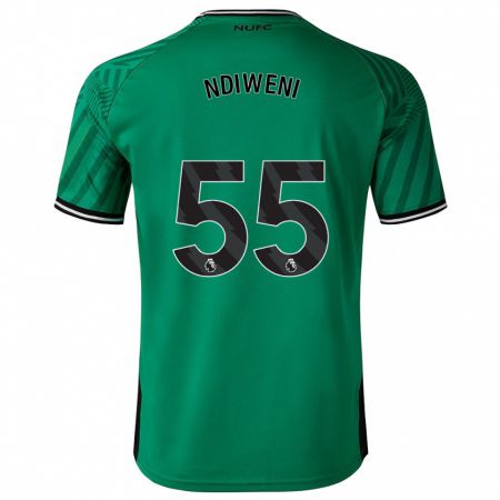 Kandiny Női Michael Ndiweni #55 Zöld Idegenbeli Jersey 2023/24 Mez Póló Ing