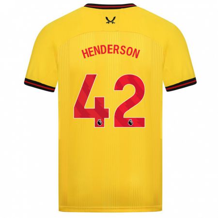 Kandiny Női Peyton Henderson #42 Sárga Idegenbeli Jersey 2023/24 Mez Póló Ing
