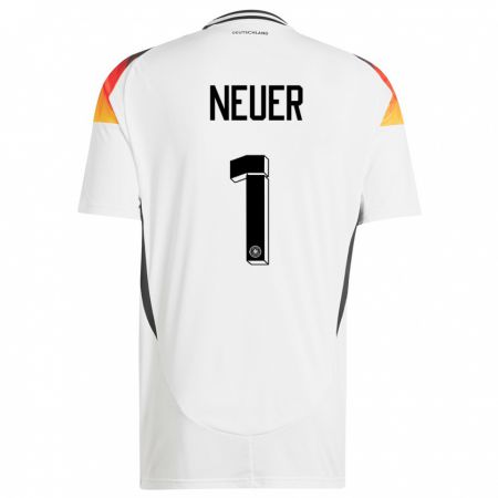 Kandiny Gyermek Németország Manuel Neuer #1 Fehér Hazai Jersey 24-26 Mez Póló Ing