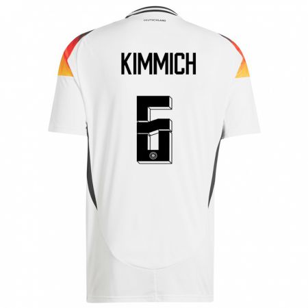Kandiny Gyermek Németország Joshua Kimmich #6 Fehér Hazai Jersey 24-26 Mez Póló Ing