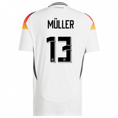 Kandiny Gyermek Németország Thomas Muller #13 Fehér Hazai Jersey 24-26 Mez Póló Ing