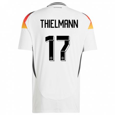 Kandiny Gyermek Németország Jan Thielmann #17 Fehér Hazai Jersey 24-26 Mez Póló Ing