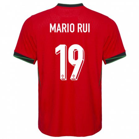 Kandiny Gyermek Portugália Mario Rui #19 Piros Hazai Jersey 24-26 Mez Póló Ing