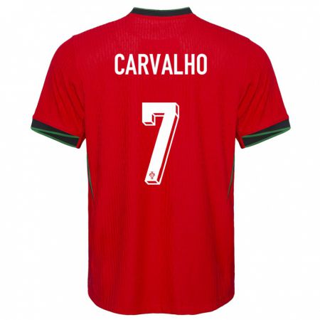 Kandiny Gyermek Portugália Fabio Carvalho #7 Piros Hazai Jersey 24-26 Mez Póló Ing
