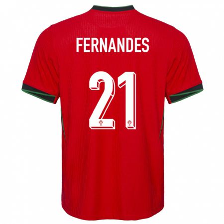 Kandiny Gyermek Portugália Mateus Fernandes #21 Piros Hazai Jersey 24-26 Mez Póló Ing