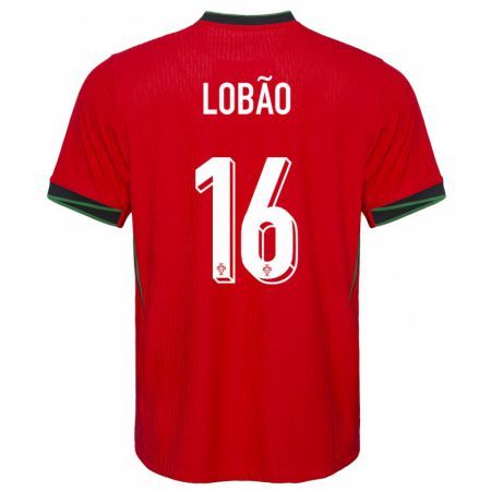 Kandiny Gyermek Portugália Diogo Lobao #16 Piros Hazai Jersey 24-26 Mez Póló Ing