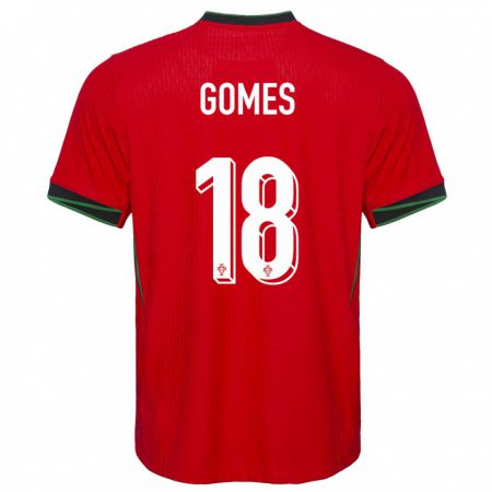 Kandiny Gyermek Portugália Andre Gomes #18 Piros Hazai Jersey 24-26 Mez Póló Ing