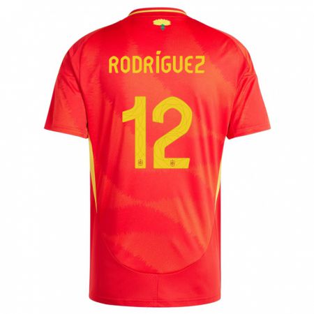 Kandiny Gyermek Spanyolország Lucia Rodriguez #12 Piros Hazai Jersey 24-26 Mez Póló Ing