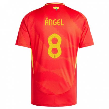 Kandiny Gyermek Spanyolország Manuel Angel #8 Piros Hazai Jersey 24-26 Mez Póló Ing