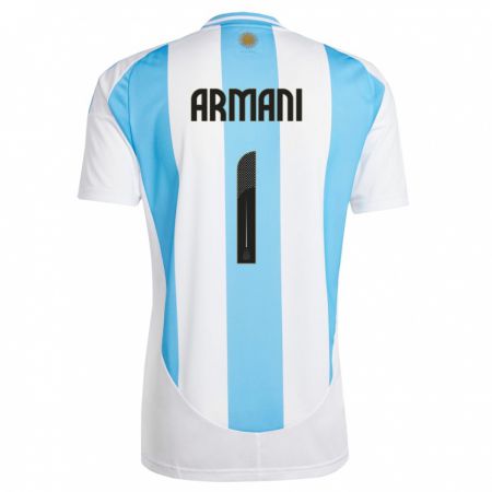 Kandiny Gyermek Argentína Franco Armani #1 Fehér Kék Hazai Jersey 24-26 Mez Póló Ing