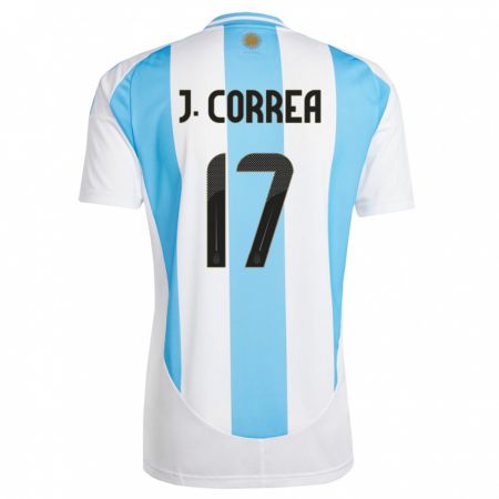 Kandiny Gyermek Argentína Joaquin Correa #17 Fehér Kék Hazai Jersey 24-26 Mez Póló Ing