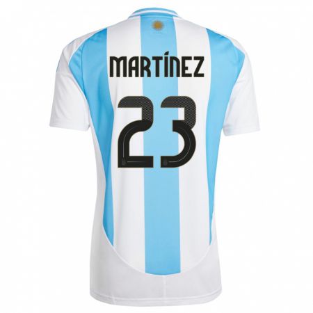 Kandiny Gyermek Argentína Emiliano Martinez #23 Fehér Kék Hazai Jersey 24-26 Mez Póló Ing